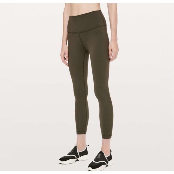 Lululemon Wunder Under High Rise Tights 25”  Dark Olive Size 4 - Picture 1 of 8